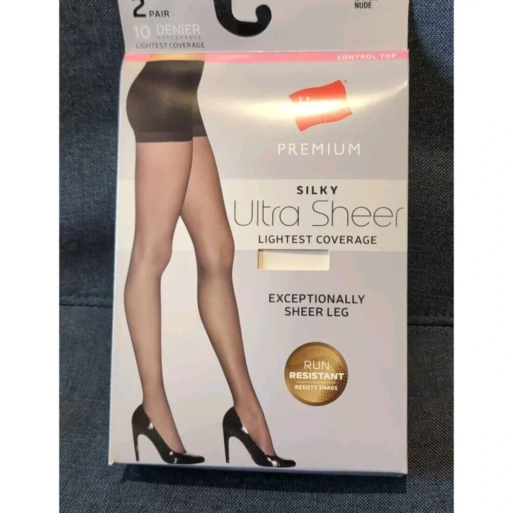 Hanes Premium Silky Ultra Sheer Lightest Coverage 10 Denier Small Nude